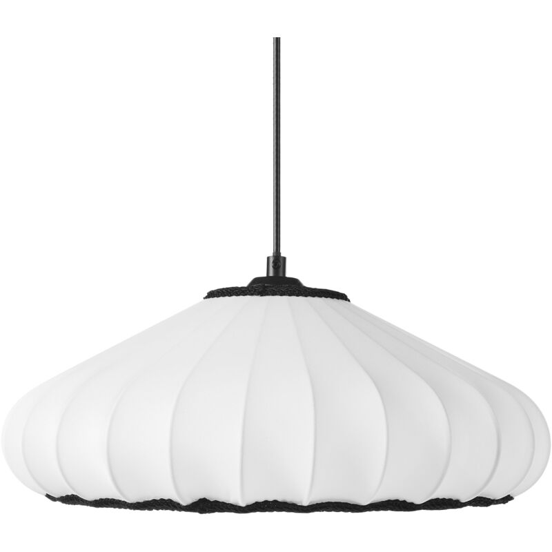 foto del prodotto lampada a sospensione di design moderno plafoniera in nylon sintetico paralume bianco zulia