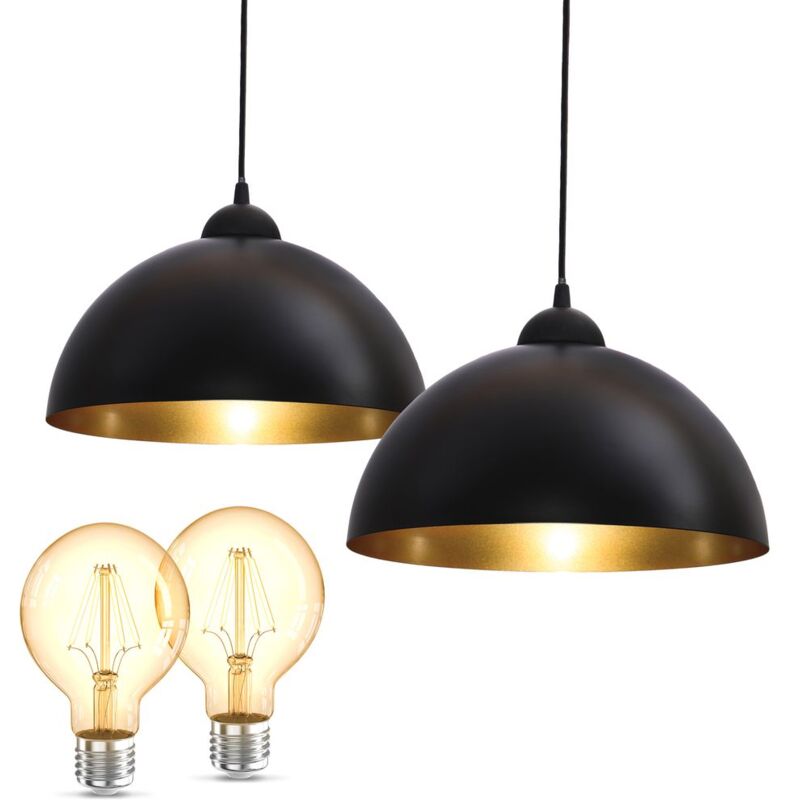 foto del prodotto lampada a sospensione di design nero oro lampada a sospensione da cucina incl. lampadina e27