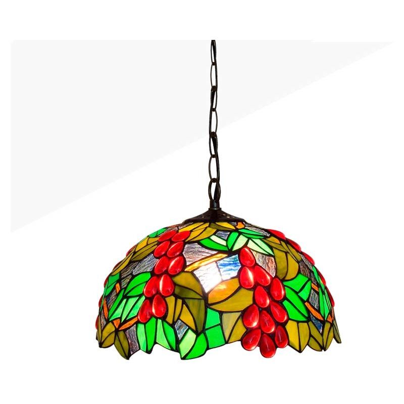 foto del prodotto lampada a sospensione di ispirazione tiffany con mosaico di