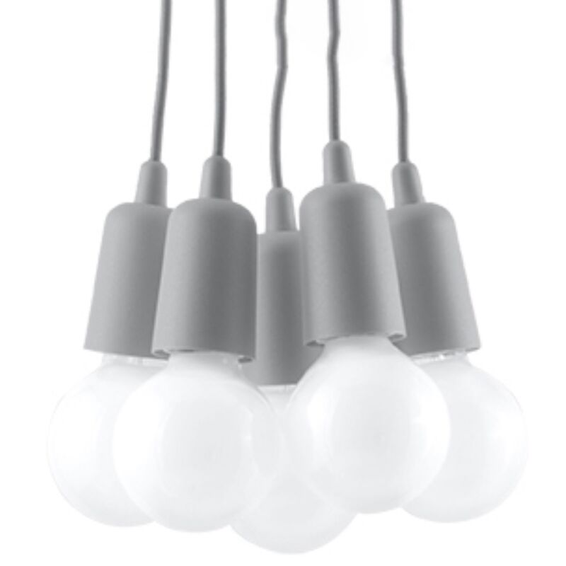foto del prodotto lampada a sospensione diego grigio 25x90x25cm sollux