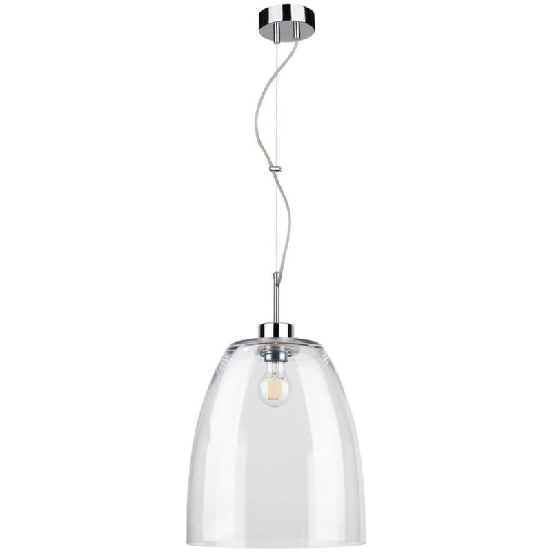 foto del prodotto lampada a sospensione dieze, metallo, vetro, argento, 30x30x136 cm