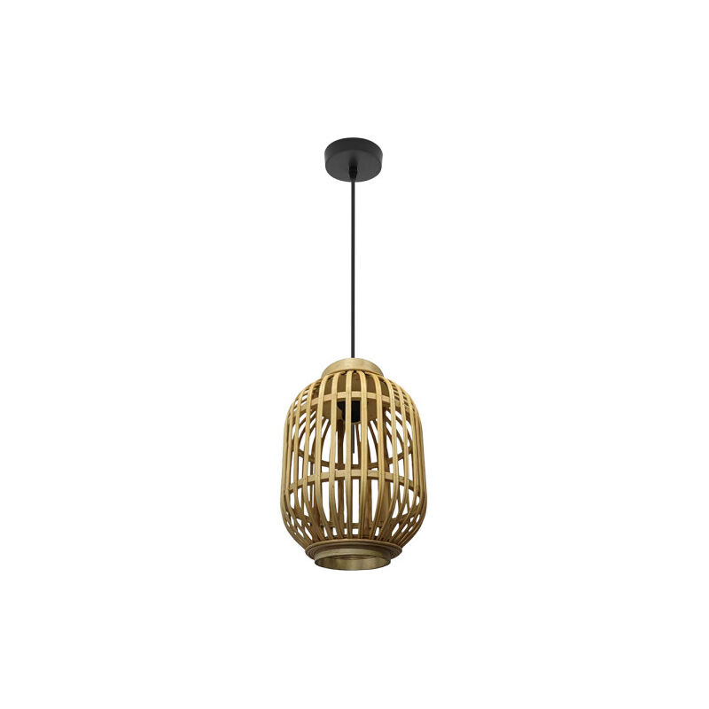 foto del prodotto lampada a sospensione diezma nero bamb naturale 24d