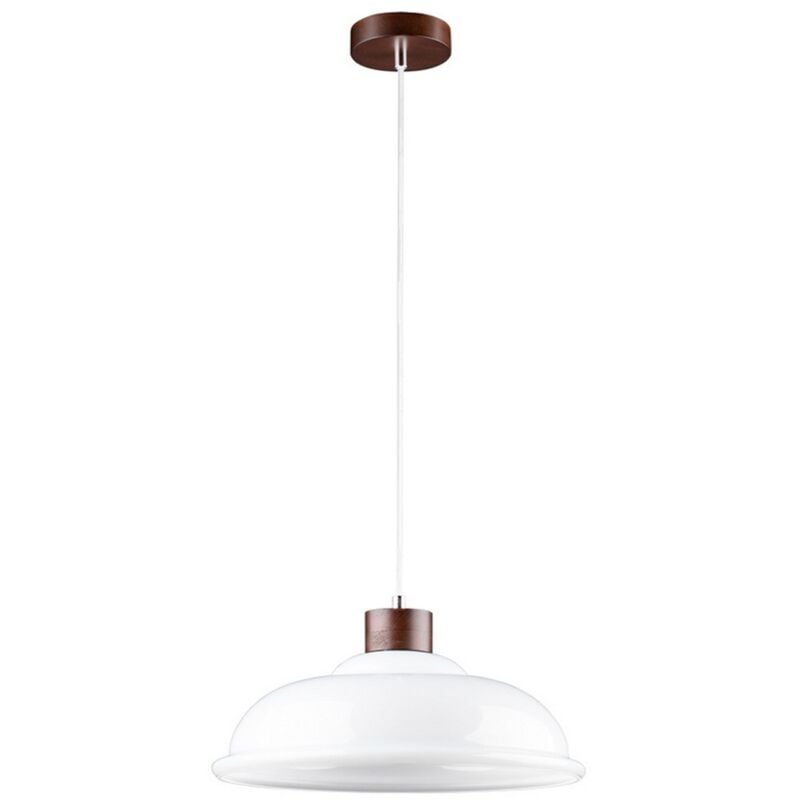 foto del prodotto lampada a sospensione dinkel, legno, vetro, marrone, bianco, 34x34x136 cm