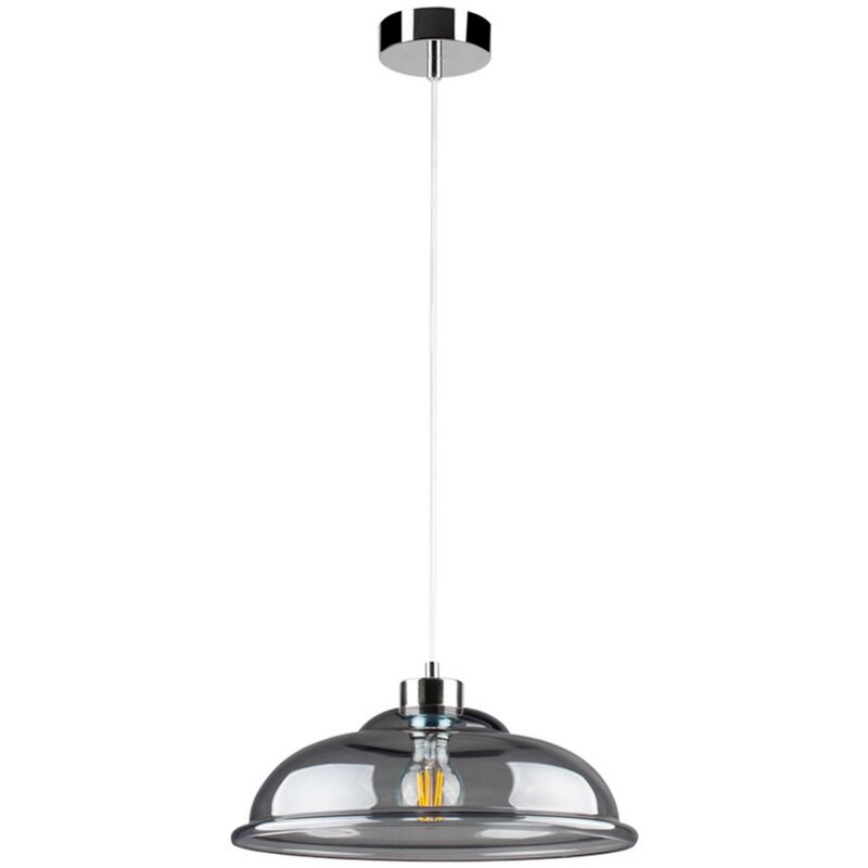 foto del prodotto lampada a sospensione dinkel, metallo, vetro, argento, grigio, 34x34x136 cm