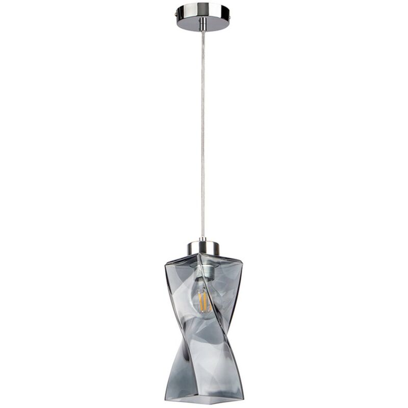 foto del prodotto lampada a sospensione donge, metallo, vetro, argento, grigio, 10x10x110 cm