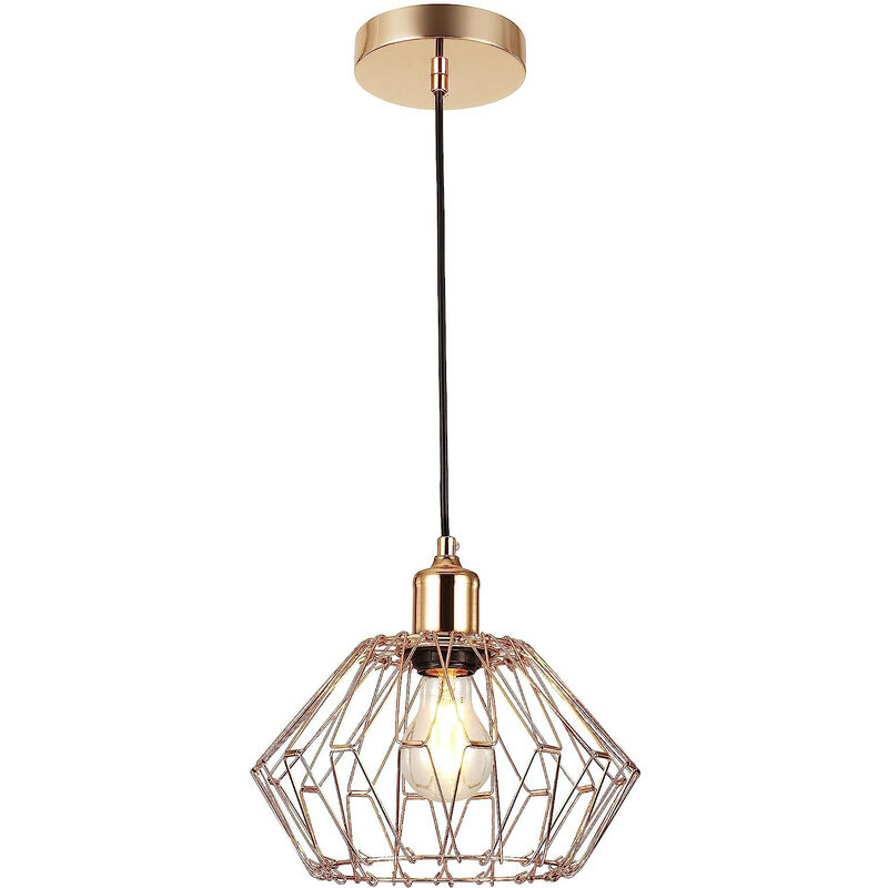 foto del prodotto lampada a sospensione e27 multiforma in oro, diametro 285 mm con cavo regolabile da 1,1 m lampada a sospensione per illuminazi