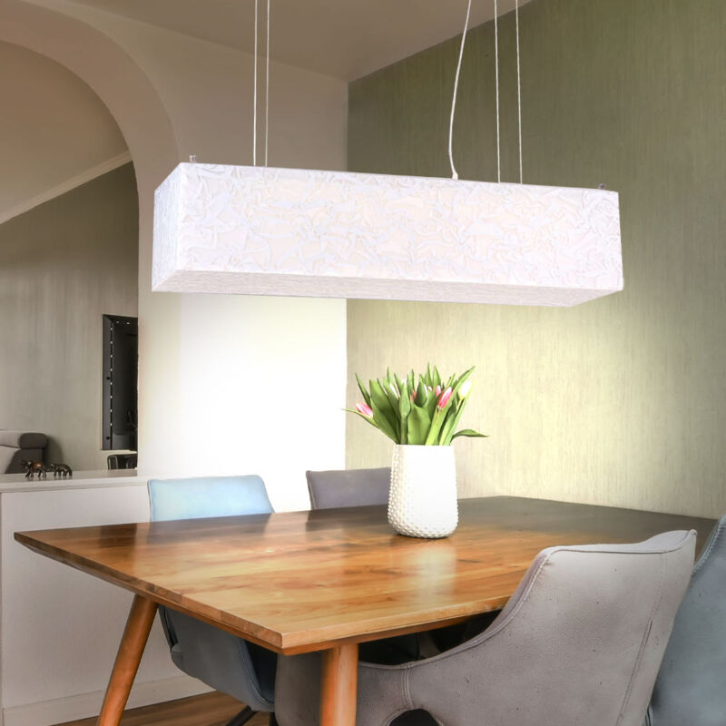 foto del prodotto lampada a sospensione effetto marmo per sala da pranzo, lampada a sospensione bianca moderna, metallo, 3x t8 led 10w 1475lm bianco caldo, lxlxa