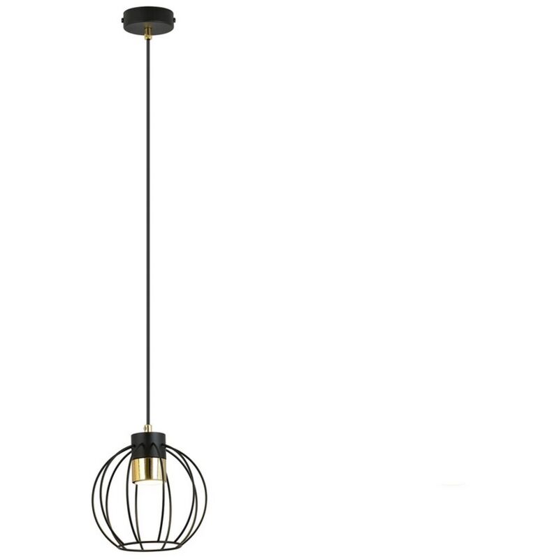 foto del prodotto lampada a sospensione falis, acciaio verniciato a polvere, nero, oro, 18x115x18 cm