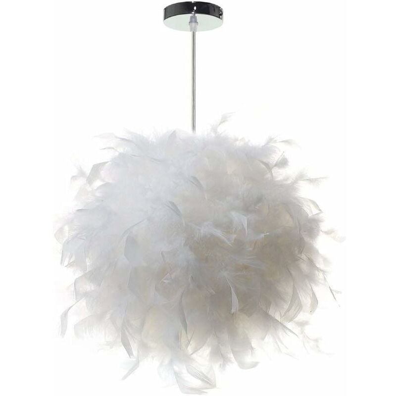 foto del prodotto lampada a sospensione feather, paralume bianco moderno per lampadario, 30 cm, per soggiorno, cameretta dei bambini, lampadina non inclusa