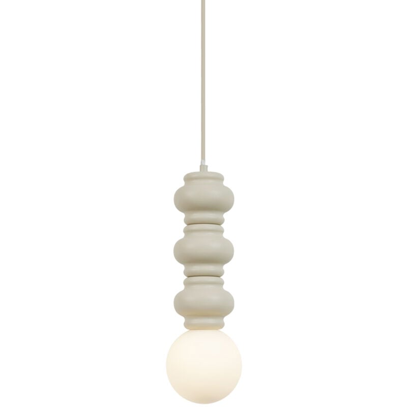 foto del prodotto lampada a sospensione fedde retr vetro beige bianco oblungo max. 1 x watt qazqa
