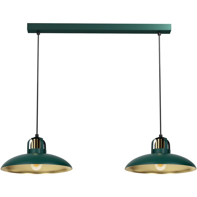 foto del prodotto lampada a sospensione felix verde oro 2xe27