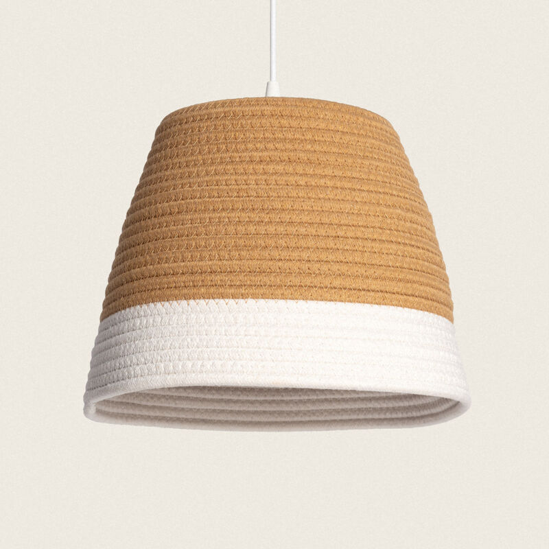 foto del prodotto lampada a sospensione fibre naturali begonia s marrone