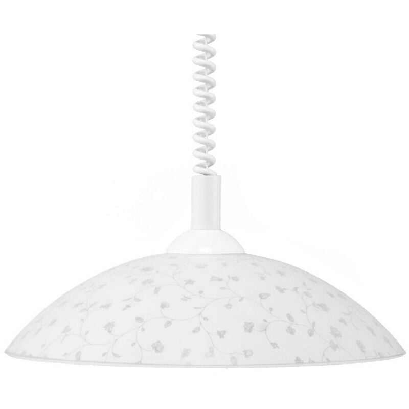 foto del prodotto lampada a sospensione flora, plastica, vetro, bianco, 40x40x80 cm