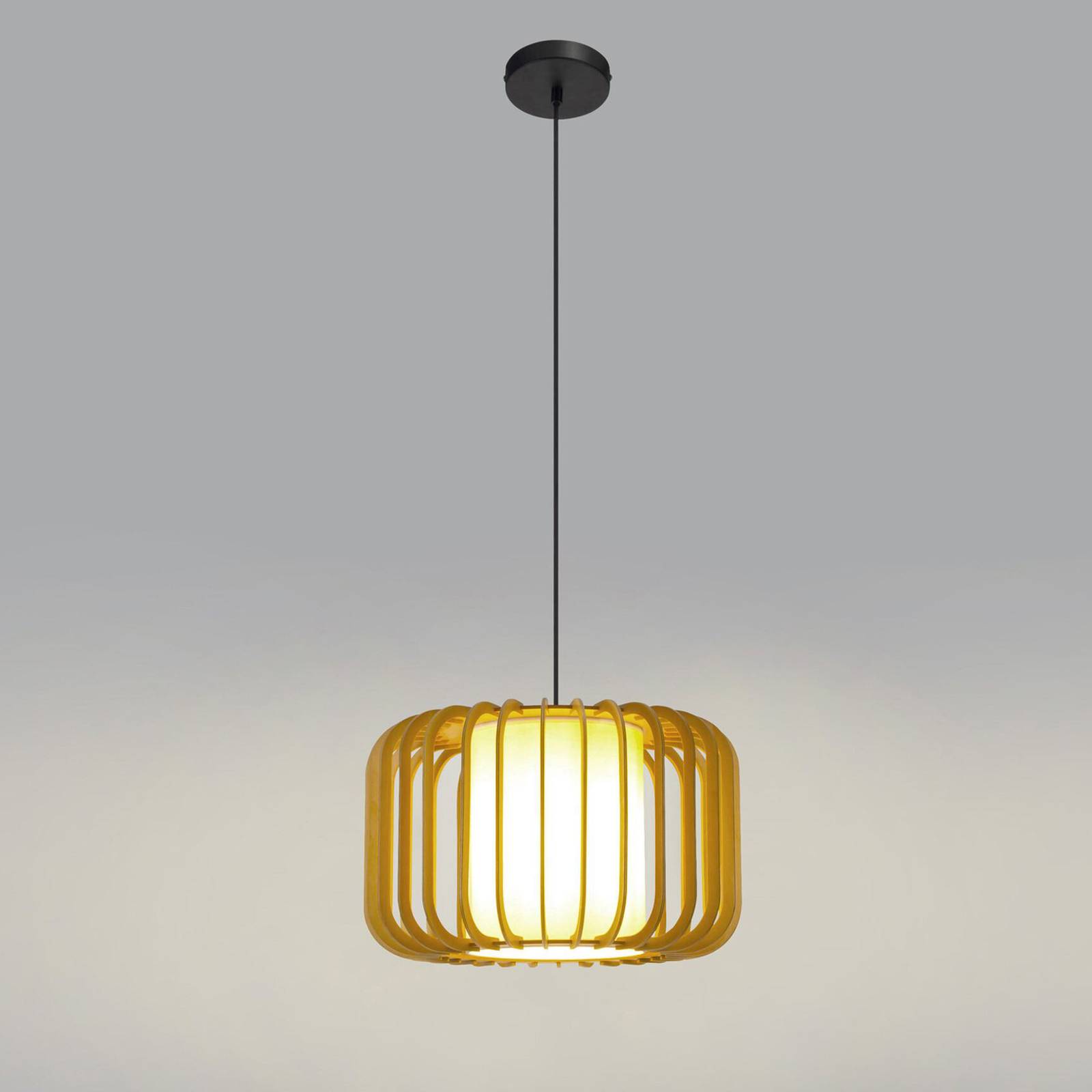 foto del prodotto lampada a sospensione forlight viva, marrone chiaro, legno, 40 cm