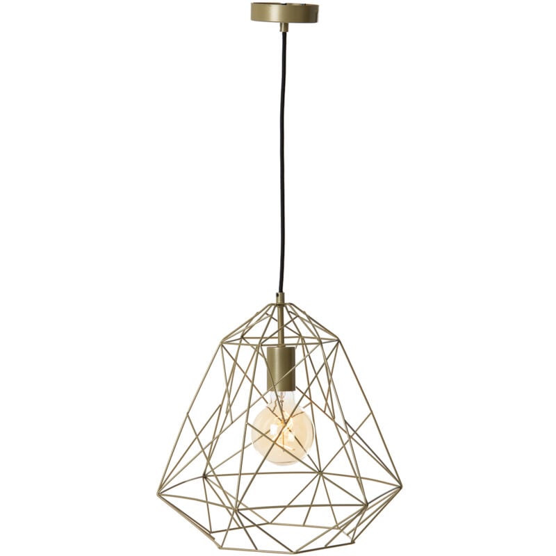 foto del prodotto lampada a sospensione framework moderno acciaio oro oro ottone tondo max. 1 x watt qazqa