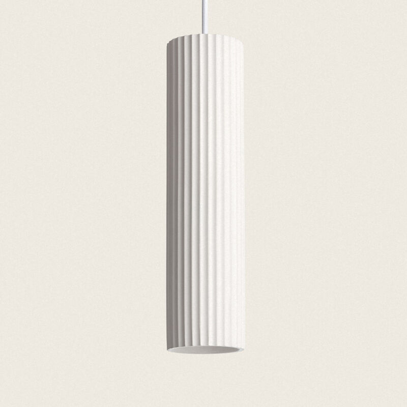 foto del prodotto lampada a sospensione gesso colum bianco