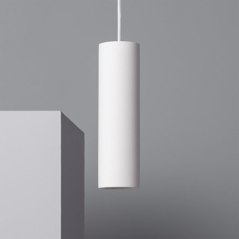 foto del prodotto lampada a sospensione gesso slim bianco