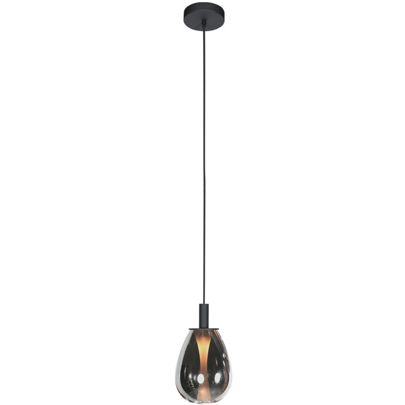 foto del prodotto lampada a sospensione glimsy nero vetro steinhauer