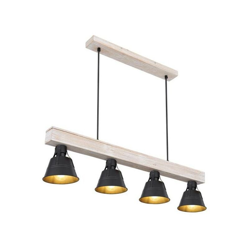 foto del prodotto lampada a sospensione - gunther - naturale - legno - - globo