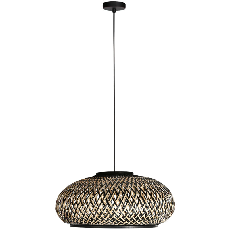 foto del prodotto lampada a sospensione haloswap naturale nero mexlite