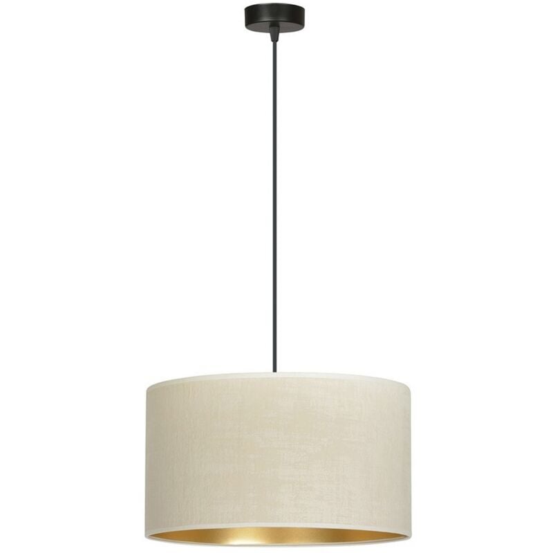 foto del prodotto lampada a sospensione hilde, acciaio verniciato a polvere, tessuto, nero, bianco, 35x100x35 cm