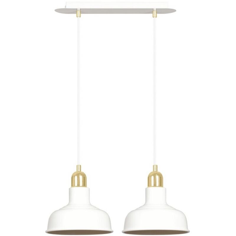 foto del prodotto lampada a sospensione ibor, acciaio verniciato a polvere, bianco, 42x100x21 cm