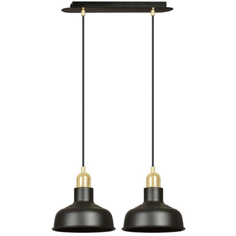 foto del prodotto lampada a sospensione ibor, acciaio verniciato a polvere, nero, 42x100x21 cm