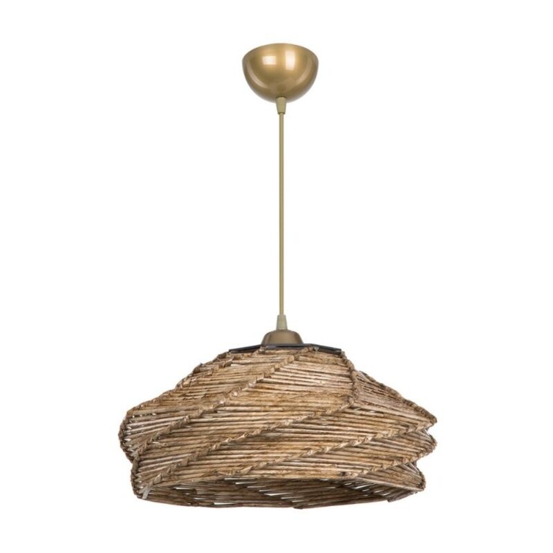 foto del prodotto lampada a sospensione in carta intrecciata stile rustico risa mdl4940 colore marrone
