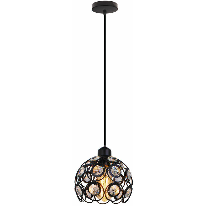 foto del prodotto lampada a sospensione in cristallo, moderna lampada da soffitto, apparecchio di illuminazione con 20cm paralume per corridoio cucina isaland camera