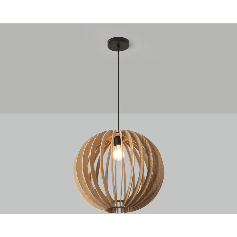 foto del prodotto lampada a sospensione in legno burma 45cm e27