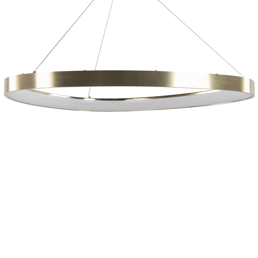 foto del prodotto lampada a sospensione in metallo dorato con luce a led integrata novit forma rotonda a sospensione moderna illuminazione glamour