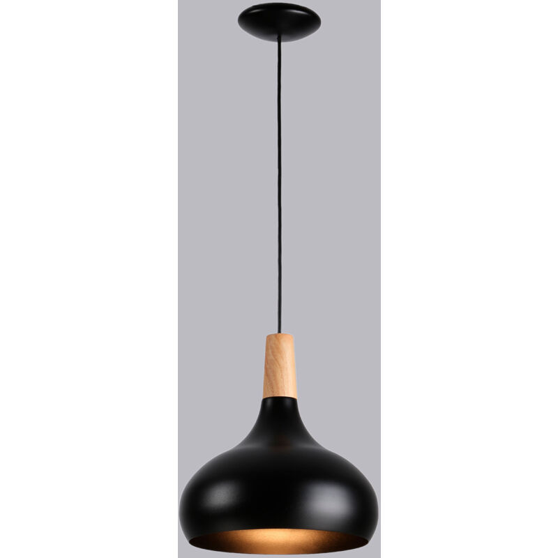 foto del prodotto lampada a sospensione in metallo e legno loop 