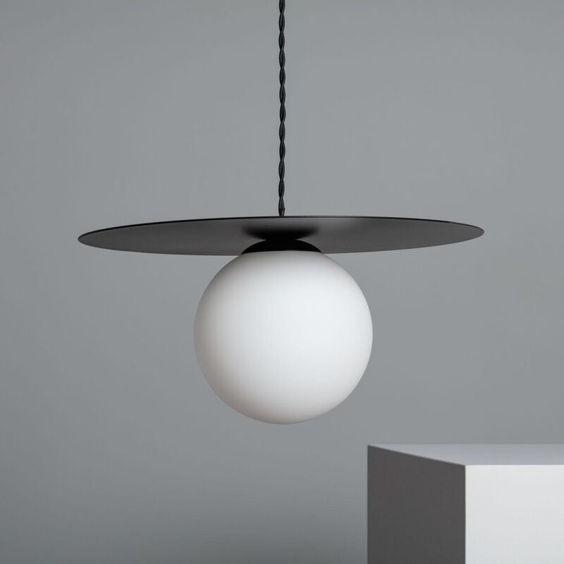 foto del prodotto lampada a sospensione in metallo luminia nero