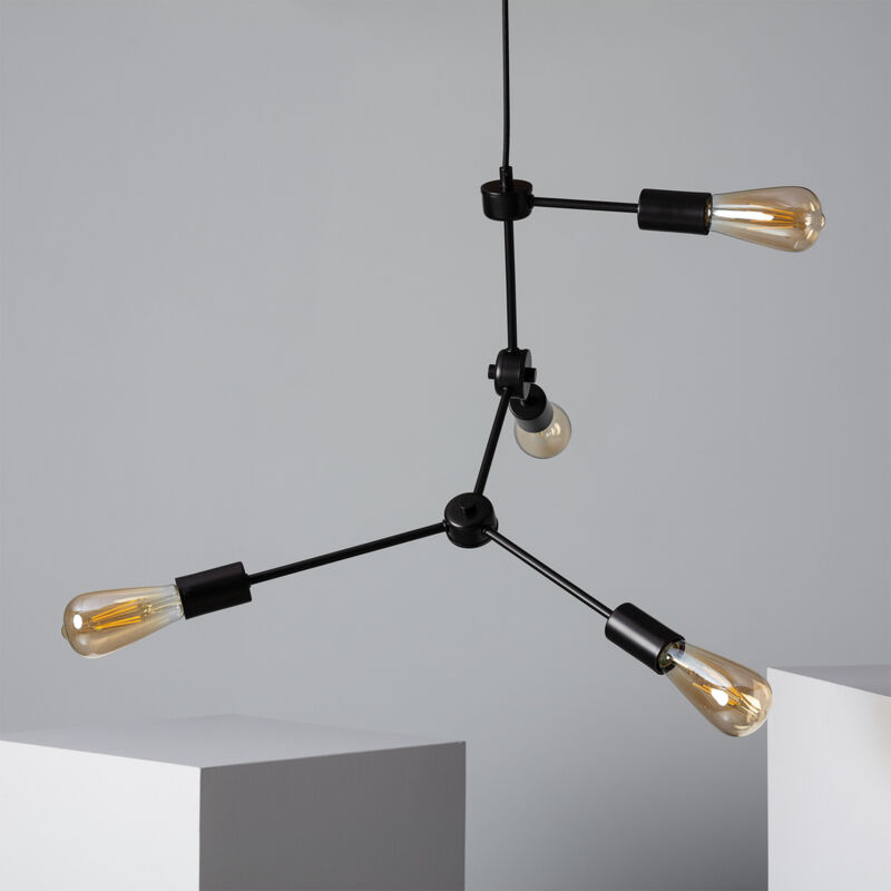 foto del prodotto lampada a sospensione in metallo molecular nero