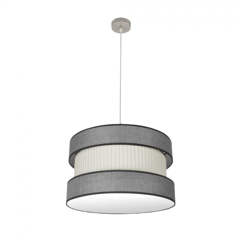 foto del prodotto lampada a sospensione in nichel grigio-beige modello home a 2 luci dimmerabile fabrilamp