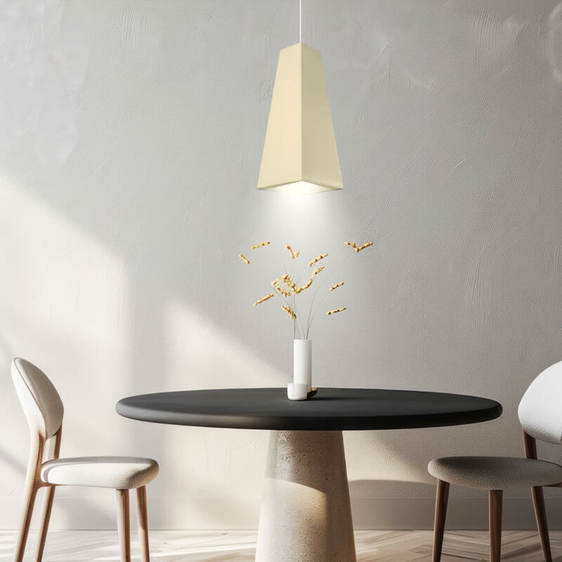 foto del prodotto lampada a sospensione in tessuto crema ip20 illuminazione a sospensione e27 faretto a soffitto 8051101