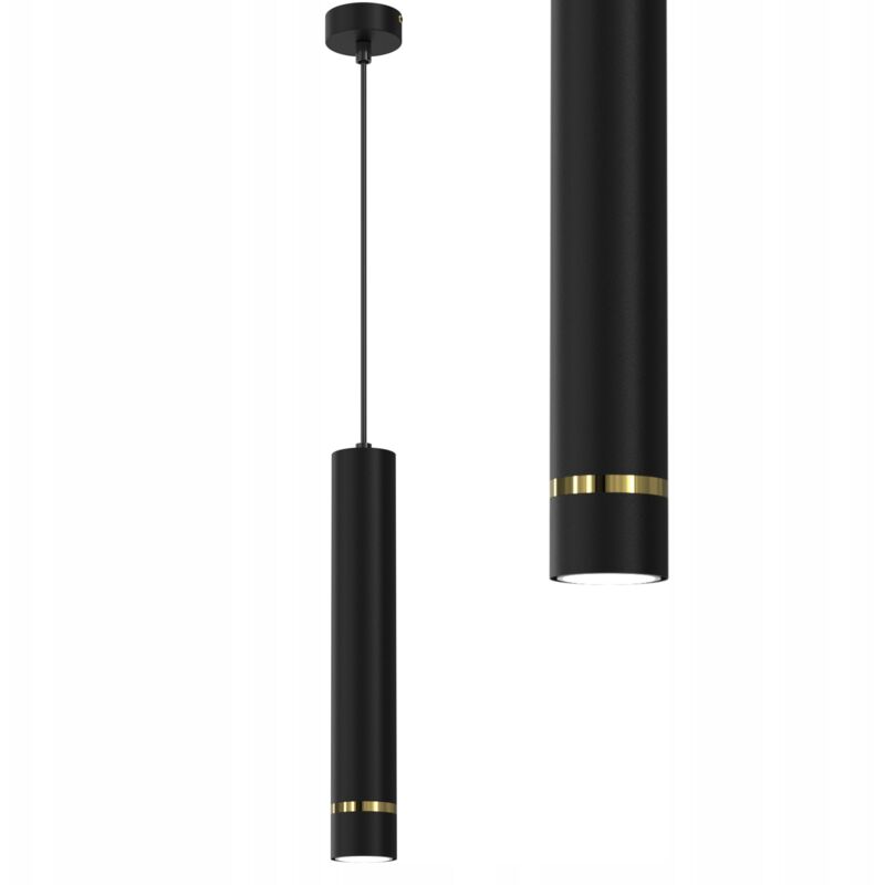 foto del prodotto lampada a sospensione in tubo gu10, sbalzo oro nero