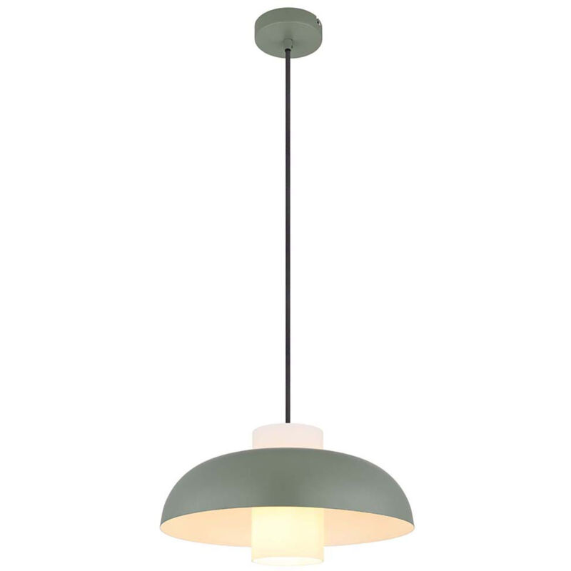 foto del prodotto lampada a sospensione in vetro a sospensione verde per sala da pranzo, metallo opalino, 1x presa e27, dxh 38x120 cm