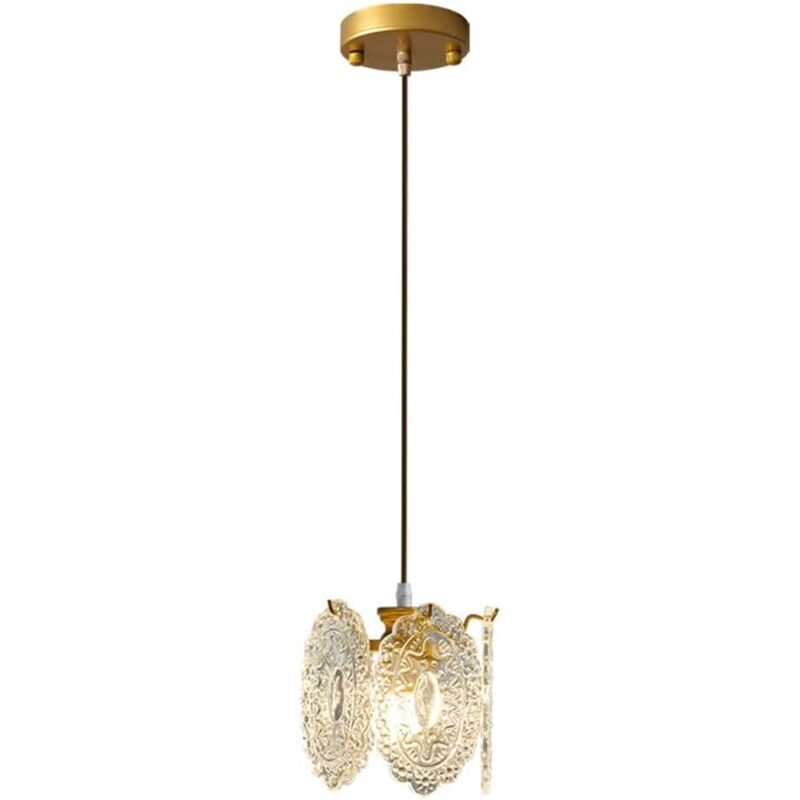 foto del prodotto lampada a sospensione in vetro trasparente, 1 luce, stile giapponese moderno, lampada a sospensione vintage, lampadario decorativo per cucina, isola,