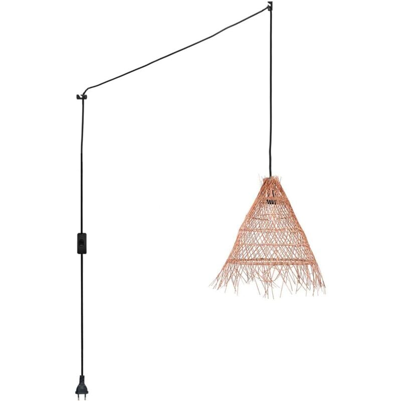 foto del prodotto lampada a sospensione in vimini willow con interruttore e spina