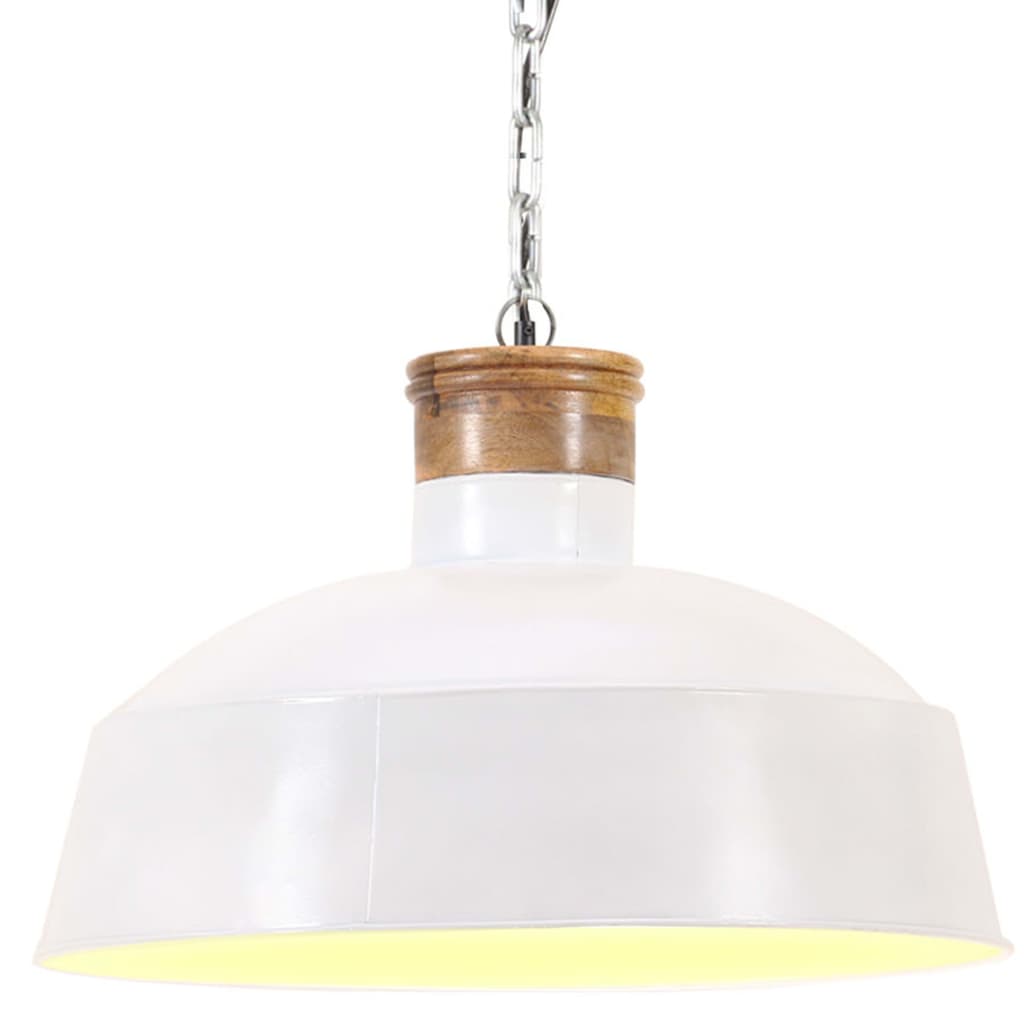 foto del prodotto lampada a sospensione industriale 58 cm bianca e27 cod mxl 66956