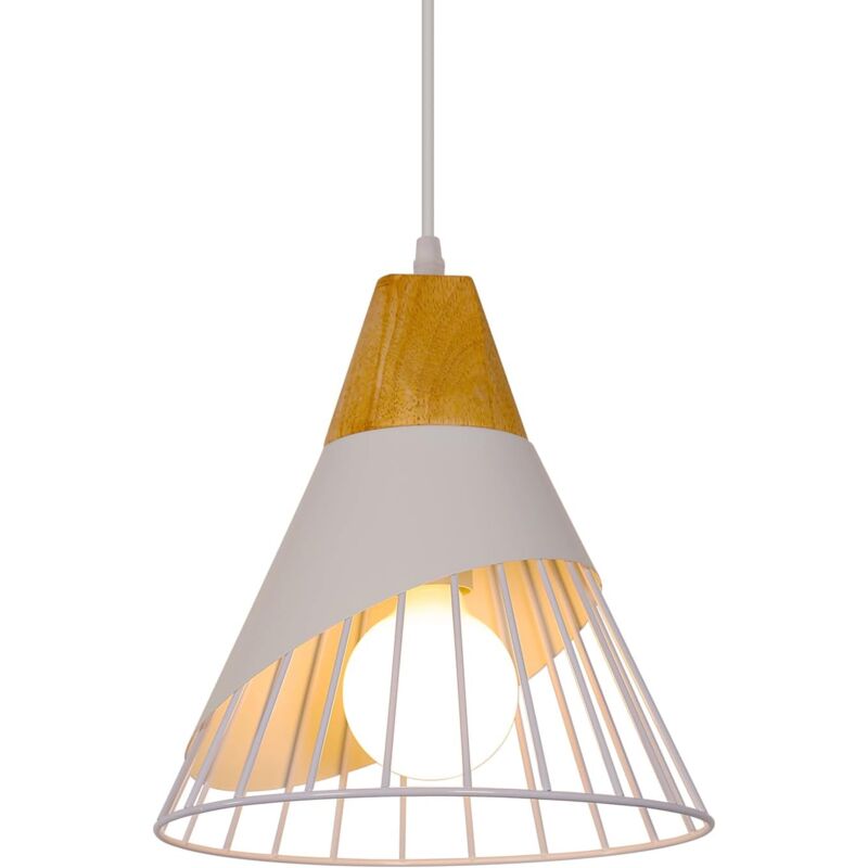 foto del prodotto lampada a sospensione industriale, lampadario lampadario in metallo bianco retr industriale per sala da pranzo, sala da pranzo, ristorante, bar
