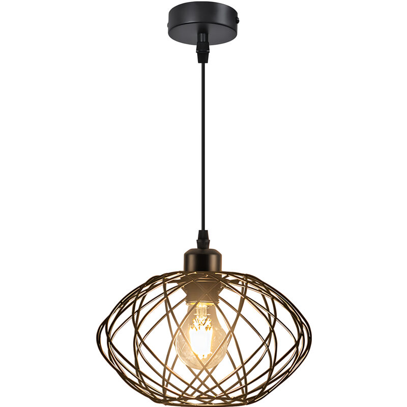 foto del prodotto lampada a sospensione industriale nera lampada a sospensione e27 in metallo vintage lampada da sala da pranzo retr lampada da cucina ciondolo da