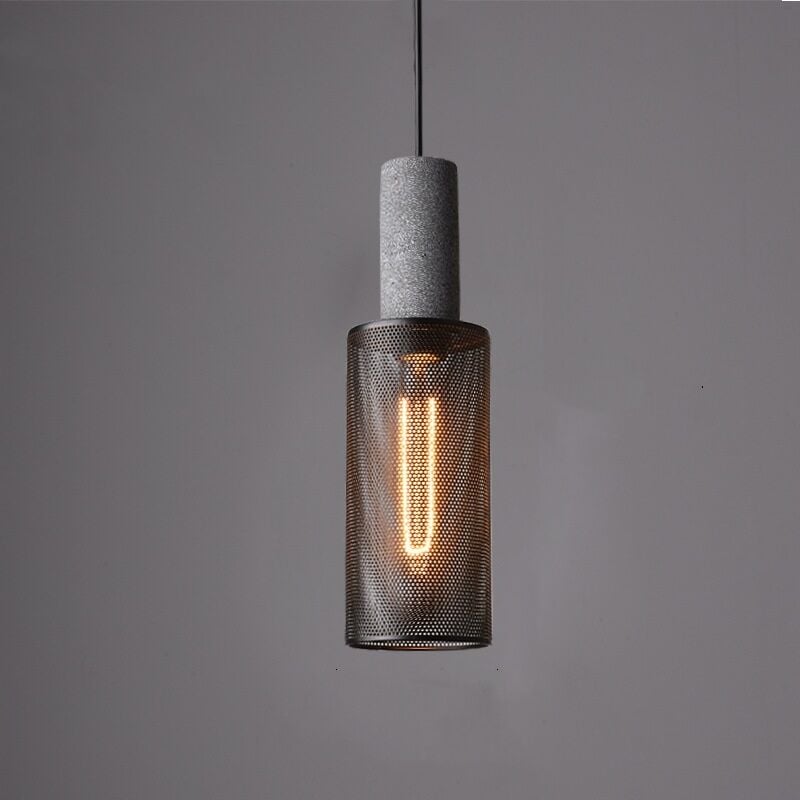 foto del prodotto lampada a sospensione industriali vintage lampadario gabbia nero plafoniera da soffitto regolabile 10cm