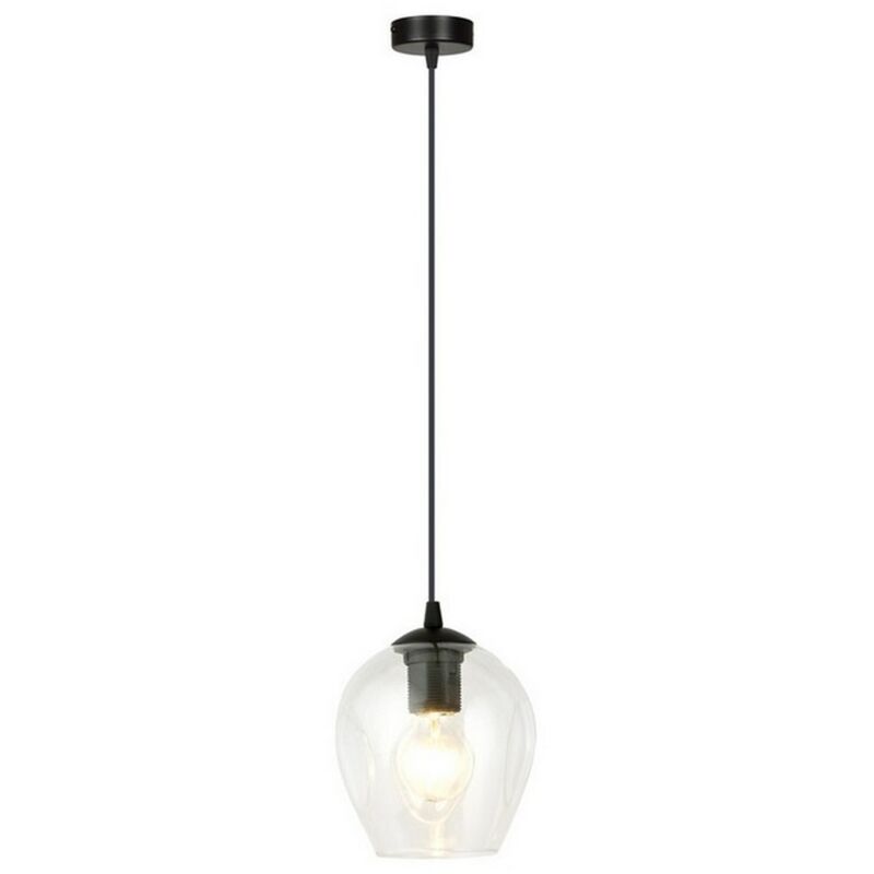 foto del prodotto lampada a sospensione istar, acciaio verniciato a polvere, vetro, nero, 14x100x14 cm