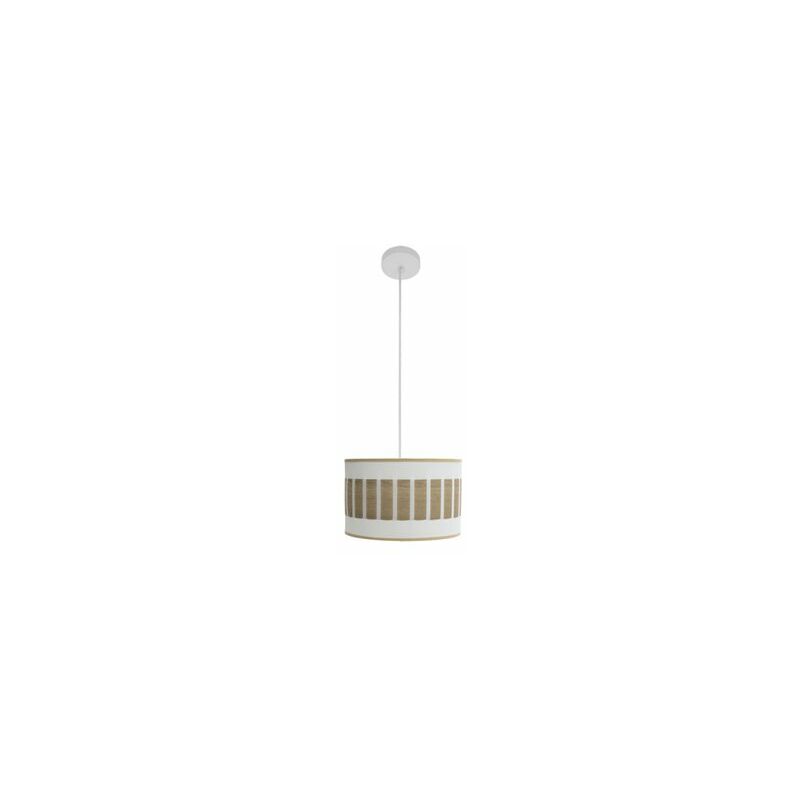 foto del prodotto lampada a sospensione ivanna 1xe27 bianco bianco legno chiaro regx30x30 cm