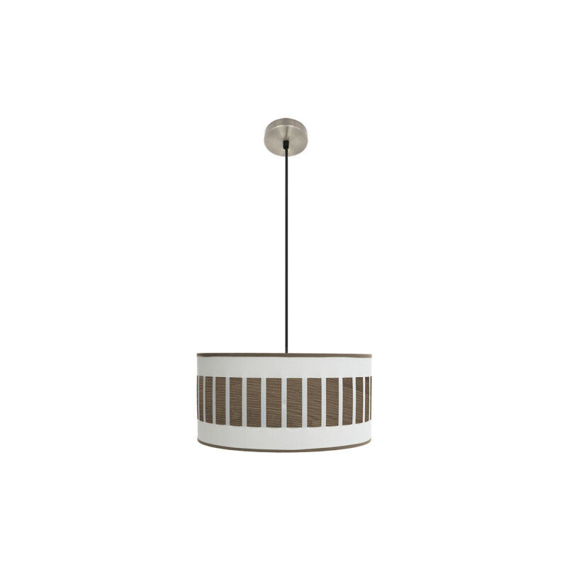 foto del prodotto lampada a sospensione ivanna 1xe27 pelle bianco legno scuro regx40x40 cm