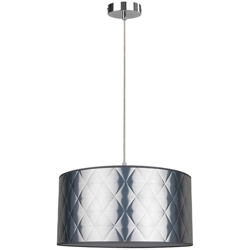 foto del prodotto lampada a sospensione james, metallo, tessuto, argento, 50x50x120 cm