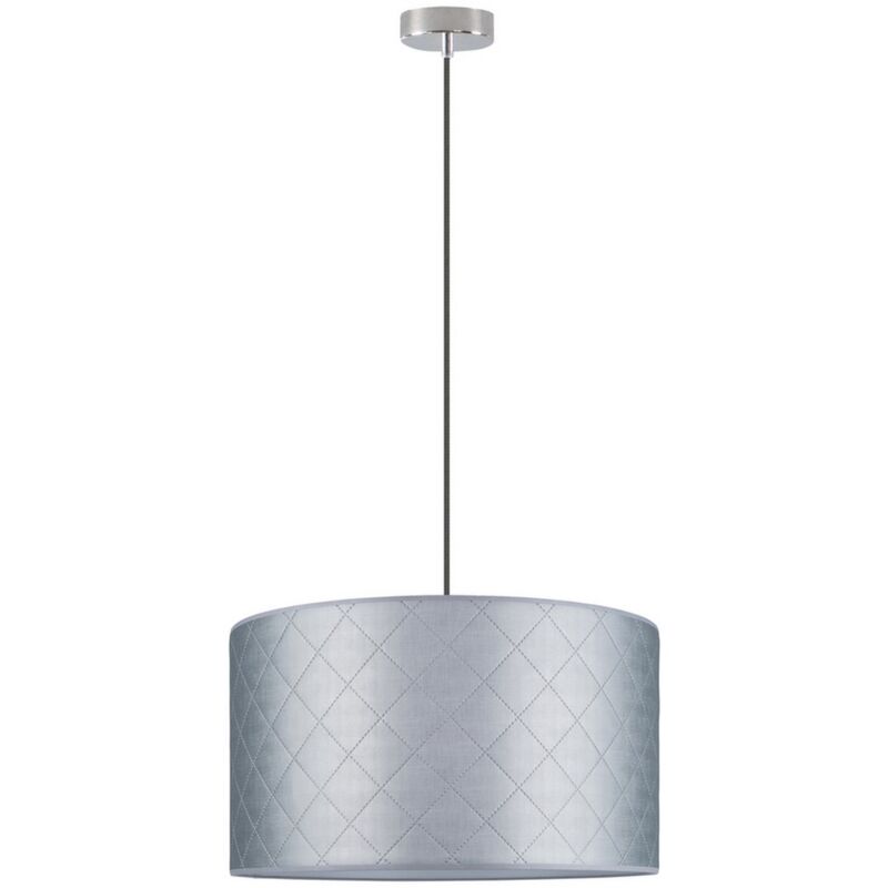 foto del prodotto lampada a sospensione james, metallo, tessuto, argento, 50x50x129 cm