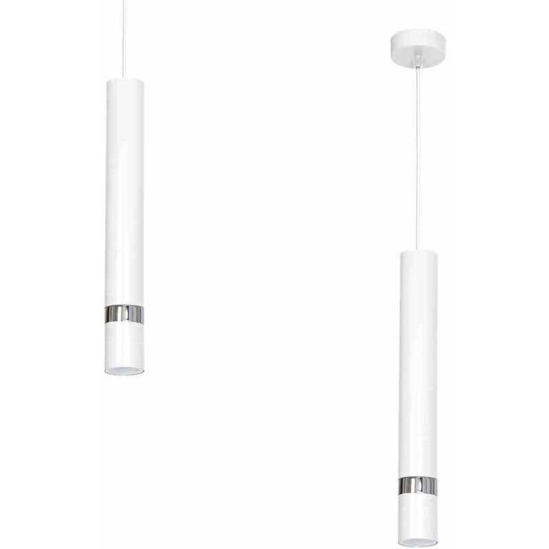 foto del prodotto lampada a sospensione joker bianco cromo 1xgu10